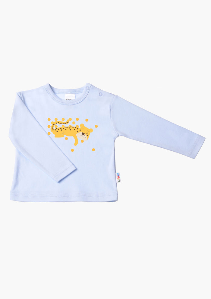 Langarmshirt in hellblau mit Leo