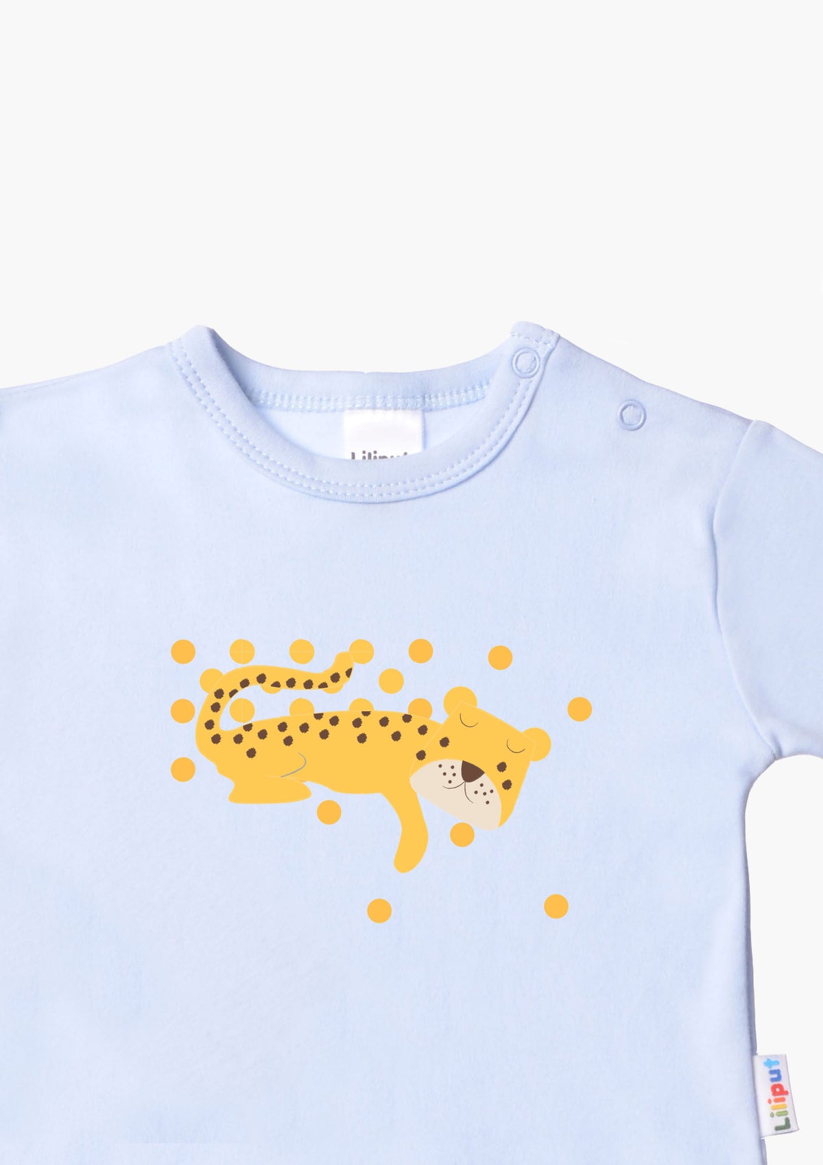 Langarmshirt in hellblau mit Leo