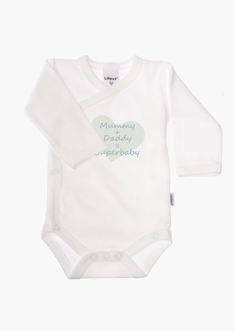 2er-Pack Langarm-Wickelbodys mit "Superhero Daddy"
