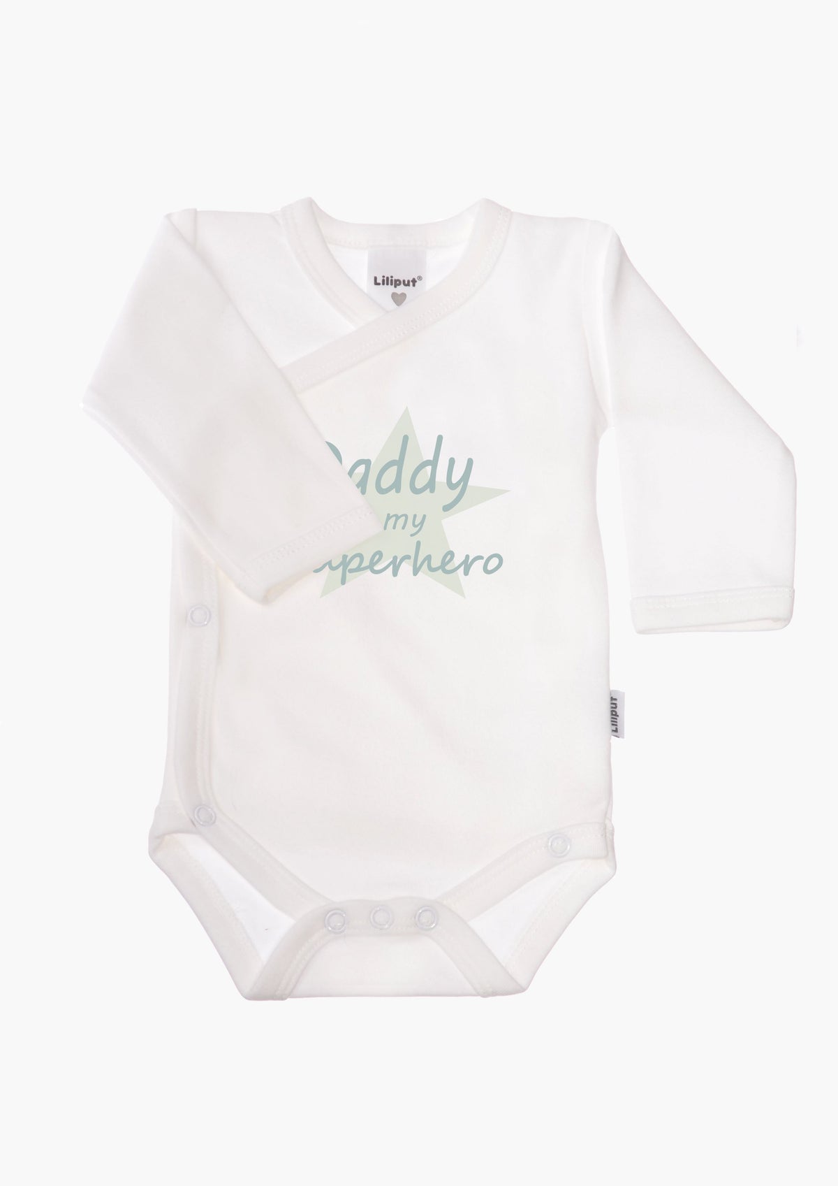 2er-Pack Langarm-Wickelbodys mit "Superhero Daddy"