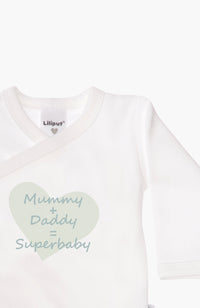 2er-Pack Langarm-Wickelbodys mit "Superhero Daddy"