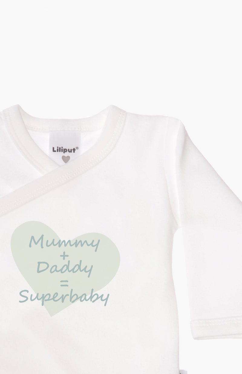 2er-Pack Langarm-Wickelbodys mit "Superhero Daddy"