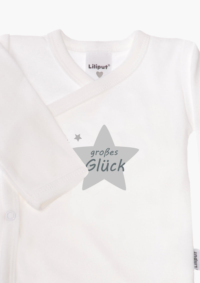 2er-Pack Langarm-Wickelbodys in grau mit "kleines Wunder"