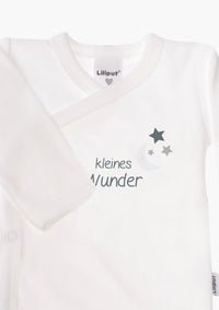 2er-Pack Langarm-Wickelbodys in grau mit "kleines Wunder"
