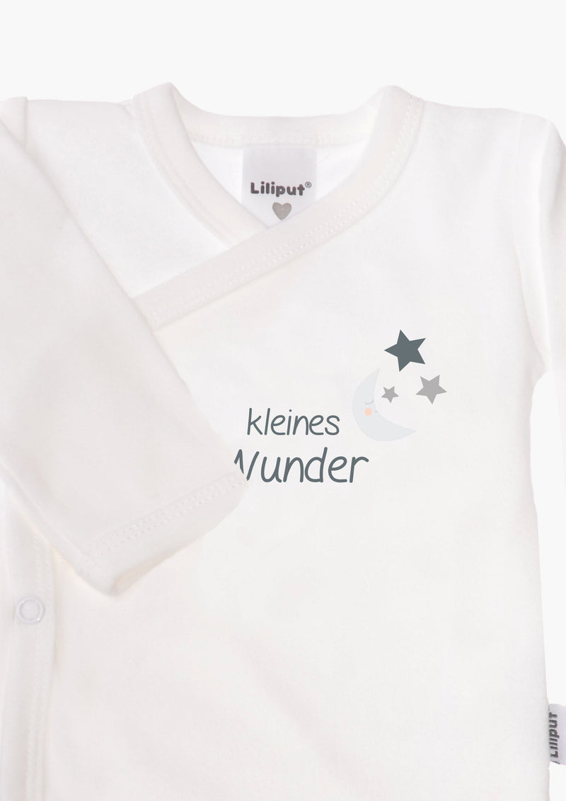 2er-Pack Langarm-Wickelbodys in grau mit "kleines Wunder"