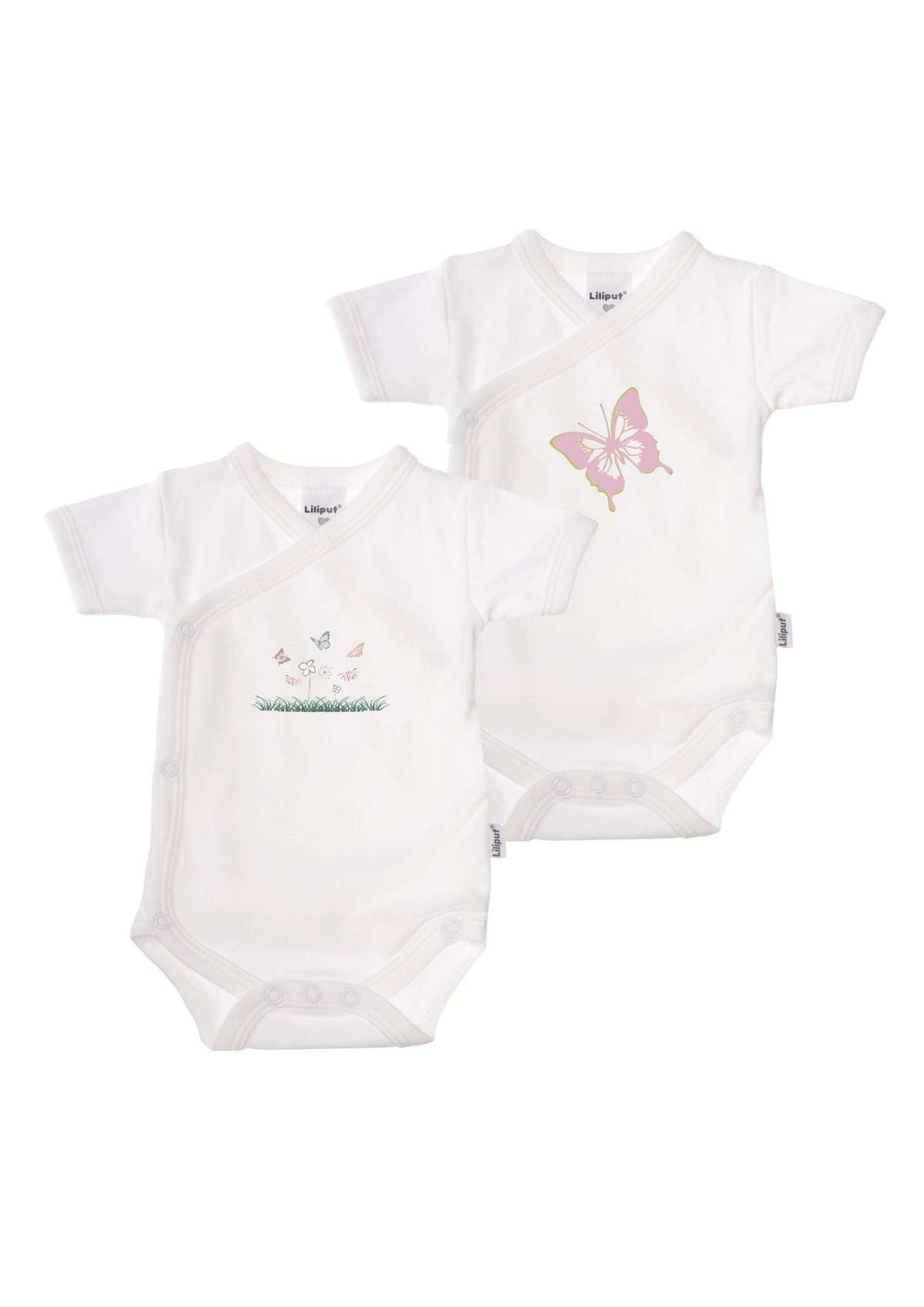 2er-Pack Kurzarm-Wickelbodys mit Schmetterling