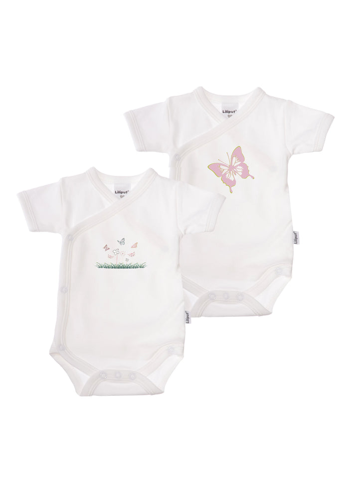 2er-Pack Kurzarm-Wickelbodys mit Schmetterling