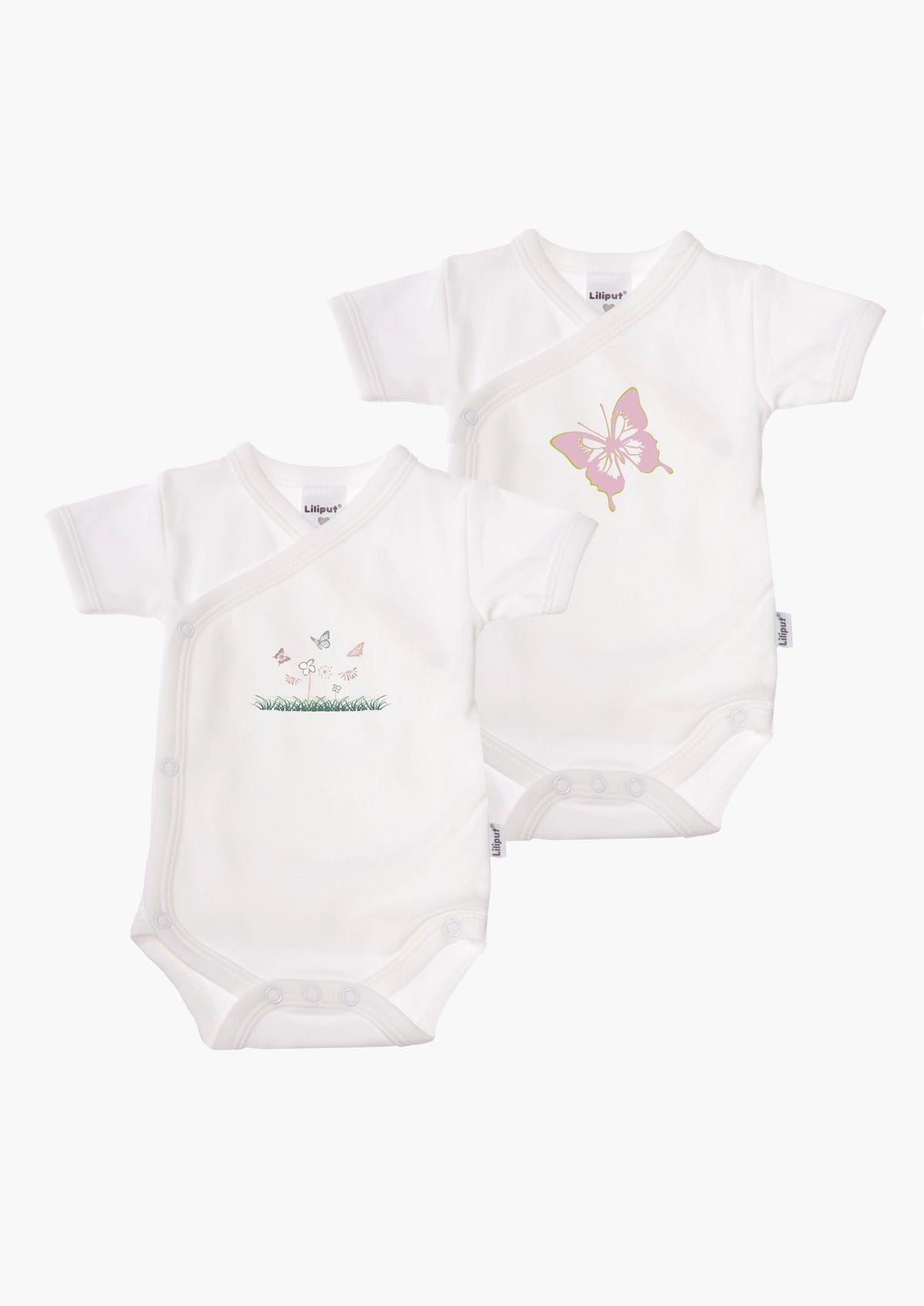 2er-Pack Kurzarm-Wickelbodys mit Schmetterling
