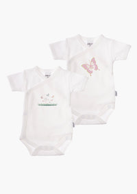 2er-Pack Kurzarm-Wickelbodys mit Schmetterling