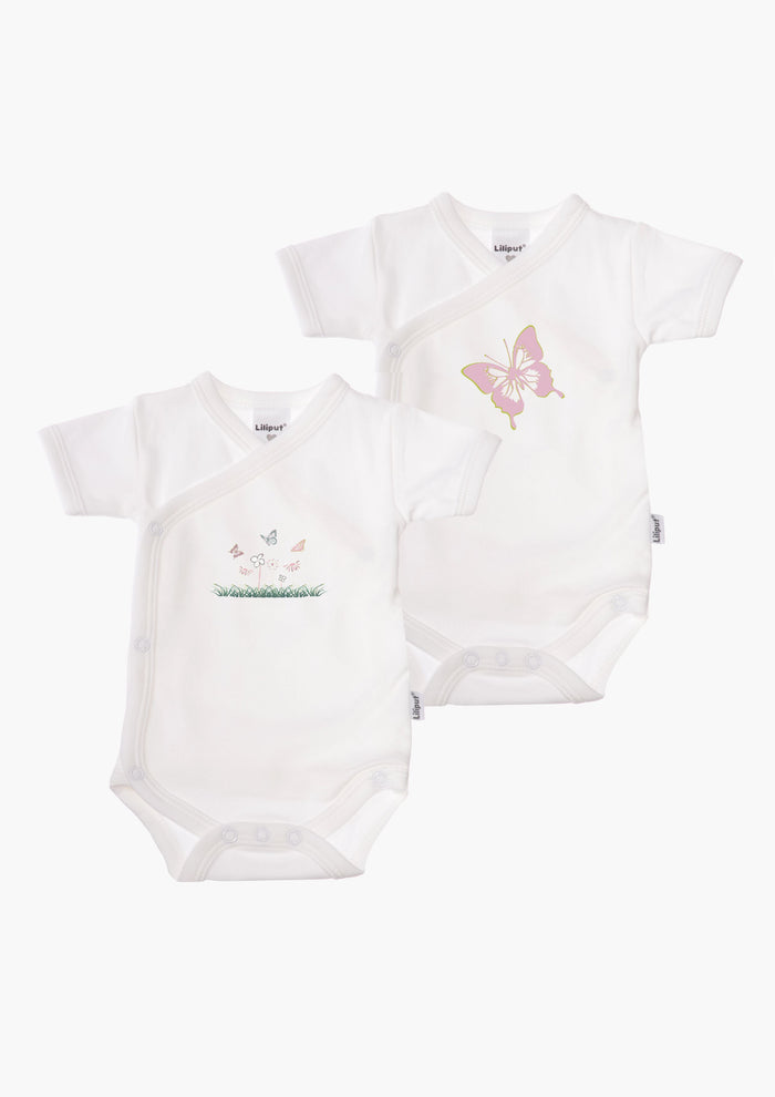 2er-Pack Kurzarm-Wickelbodys mit Schmetterling