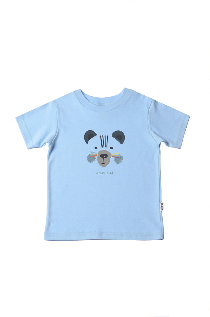 hellblaues T-Shirt aus Bio Baumwolle mit Bären Print