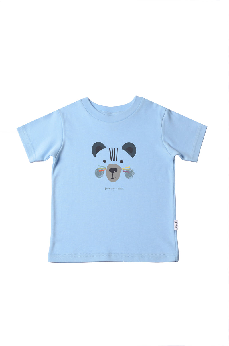 hellblaues T-Shirt aus Bio Baumwolle mit Bären Print