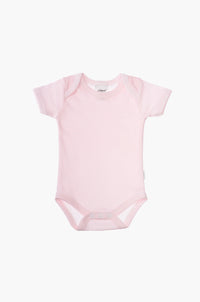 Kurzarm-Amineckbody in rosa-gestreift