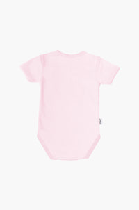 Kurzarm-Amineckbody in rosa-gestreift