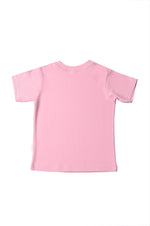 Rosa Kinder Bio-Baumwoll T-Shirt mit Blümchen Liliput – Aufdruck
