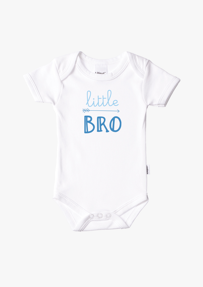 Kurzarm-Amineckbody in weiß mit Little Bro