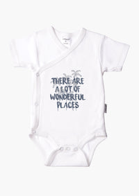 2er-Pack Kurzarm-Wickelbodys aus Bio-Baumwolle mit "Wonderful Places"