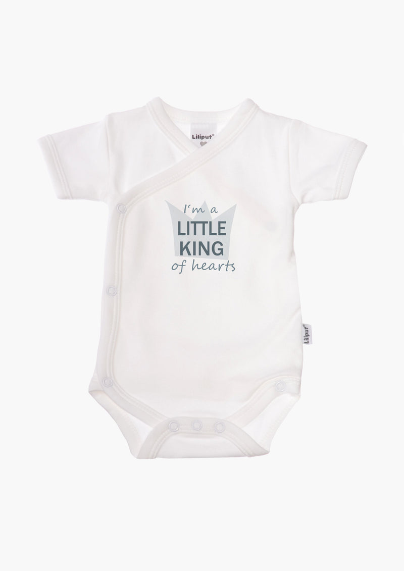 2er-Pack Kurzarm-Wickelbodys mit "Little King"