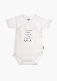 2er-Pack Kurzarm-Wickelbodys mit "Wunder" in rosa