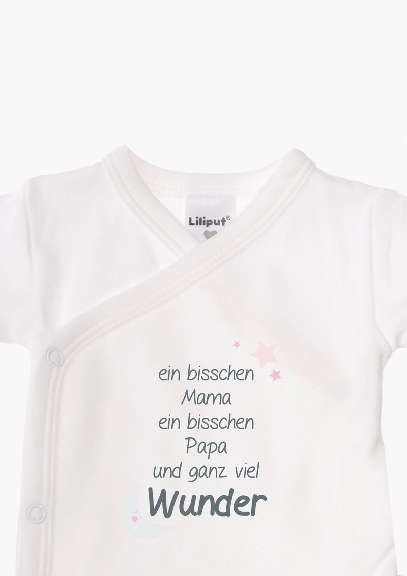 2er-Pack Kurzarm-Wickelbodys mit "Wunder" in rosa
