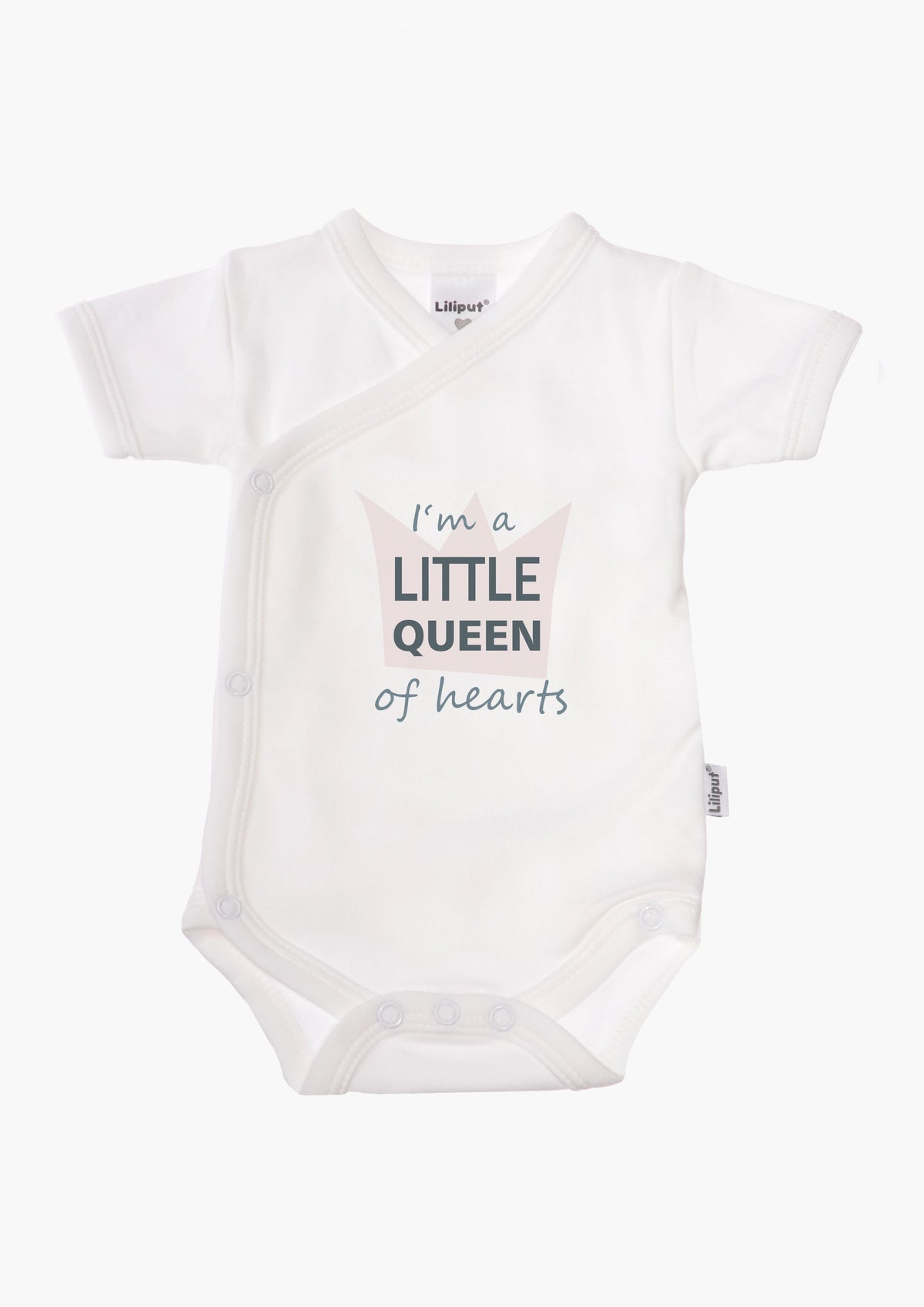 2er-Pack Kurzarm-Wickelbodys mit "Little Queen"