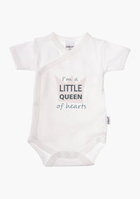 2er-Pack Kurzarm-Wickelbodys mit "Little Queen"