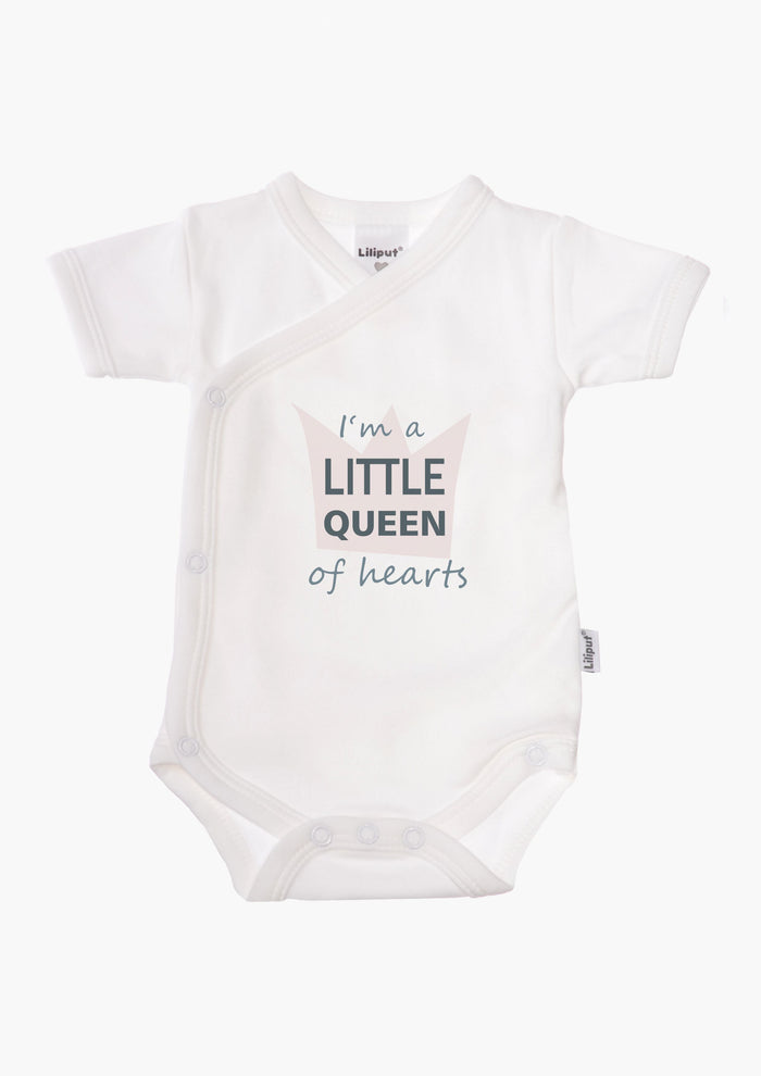 2er-Pack Kurzarm-Wickelbodys mit "Little Queen"