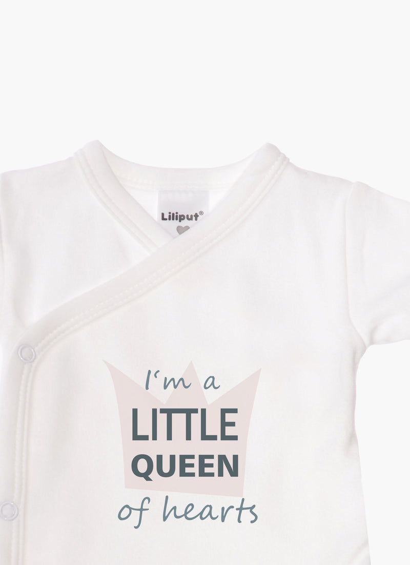 2er-Pack Kurzarm-Wickelbodys mit "Little Queen"