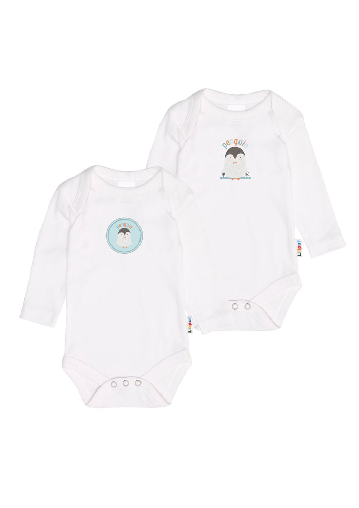 2er-Pack Langarmbodys mit Penguin