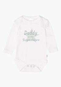 2er-Pack Langarm-Amineckbodys mit Superhero Daddy