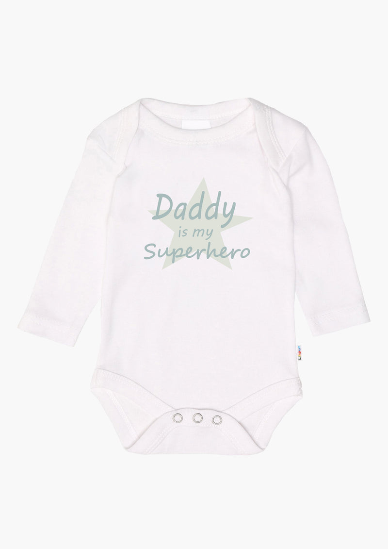 2er-Pack Langarm-Amineckbodys mit Superhero Daddy
