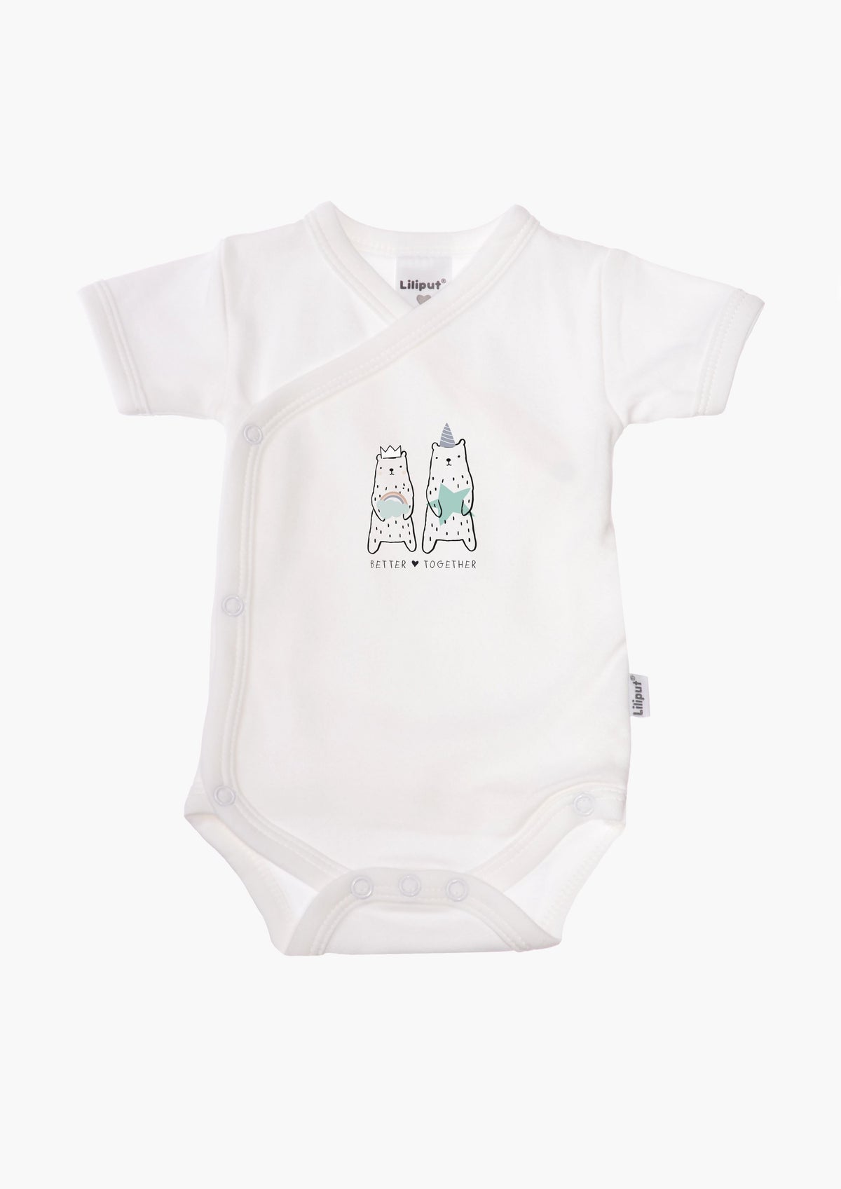 2er-Pack Kurzarm-Wickelbodys mit happy day