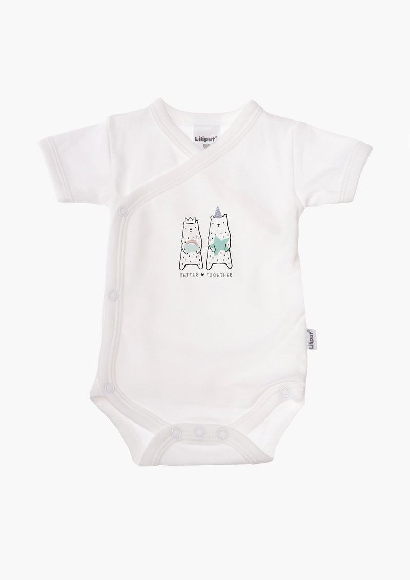 2er-Pack Kurzarm-Wickelbodys mit happy day