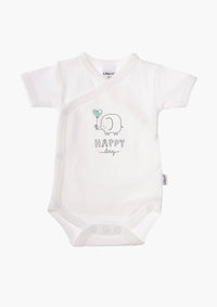 2er-Pack Kurzarm-Wickelbodys mit happy day