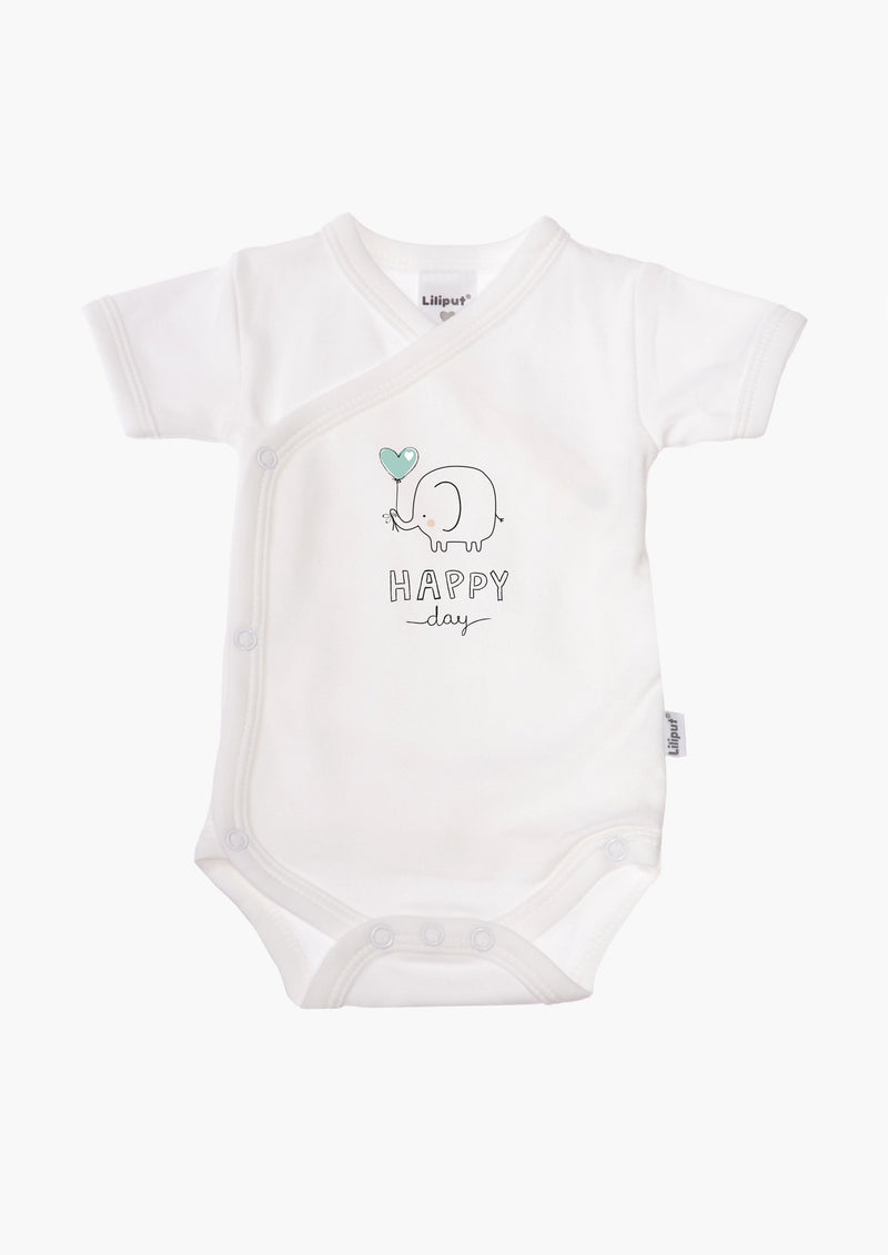2er-Pack Kurzarm-Wickelbodys mit happy day