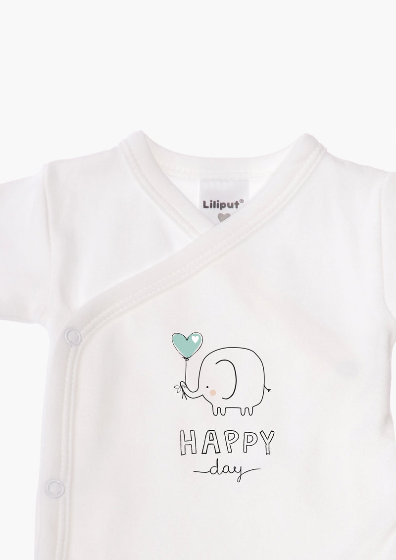 2er-Pack Kurzarm-Wickelbodys mit happy day
