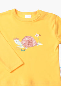 Langarmshirt in gelb mit Schildkröte