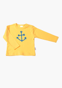 Langarmshirt in gelb mit Anker
