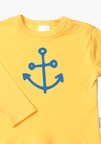 Langarmshirt in gelb mit Anker