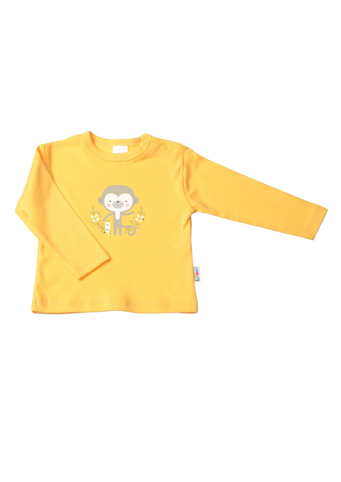Langarmshirt in gelb mit Äffchen