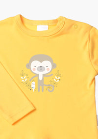 Langarmshirt in gelb mit Äffchen