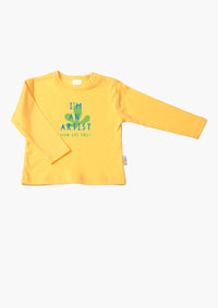 Langarmshirt in gelb mit I´m an Artist