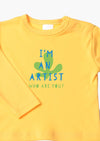 Langarmshirt in gelb mit I´m an Artist