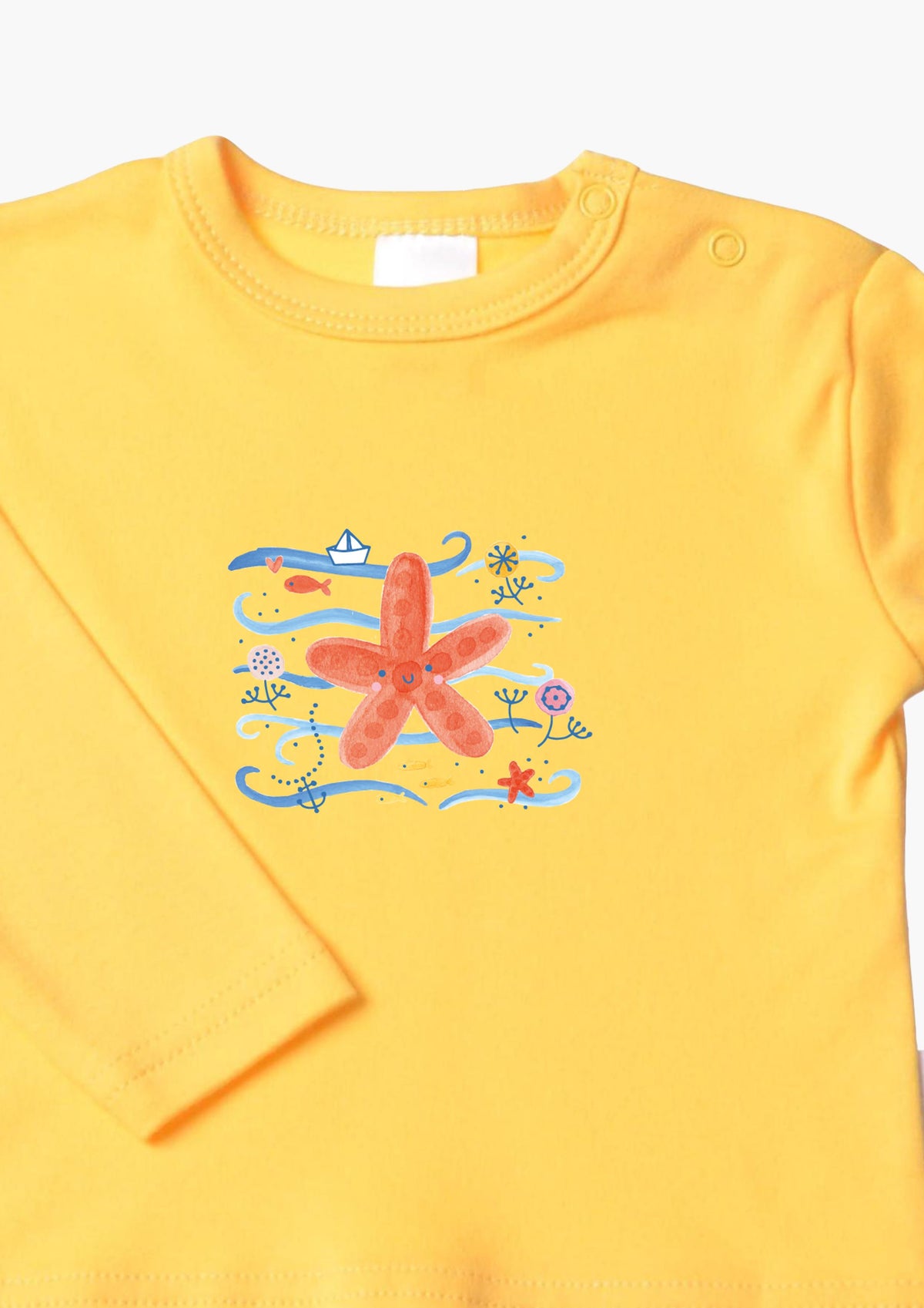 Langarmshirt in gelb mit Seestern