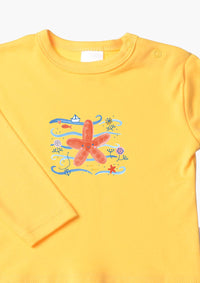 Langarmshirt in gelb mit Seestern