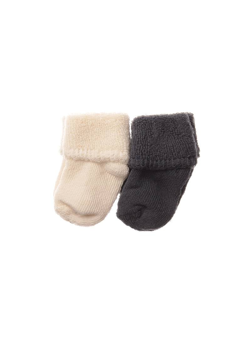 2er-Pack Socken in ecru und grau