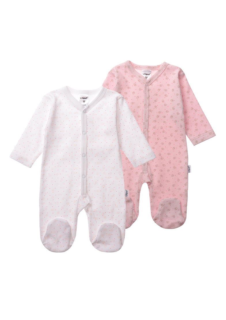 2er-Pack Schlafstrampler mit Herzen