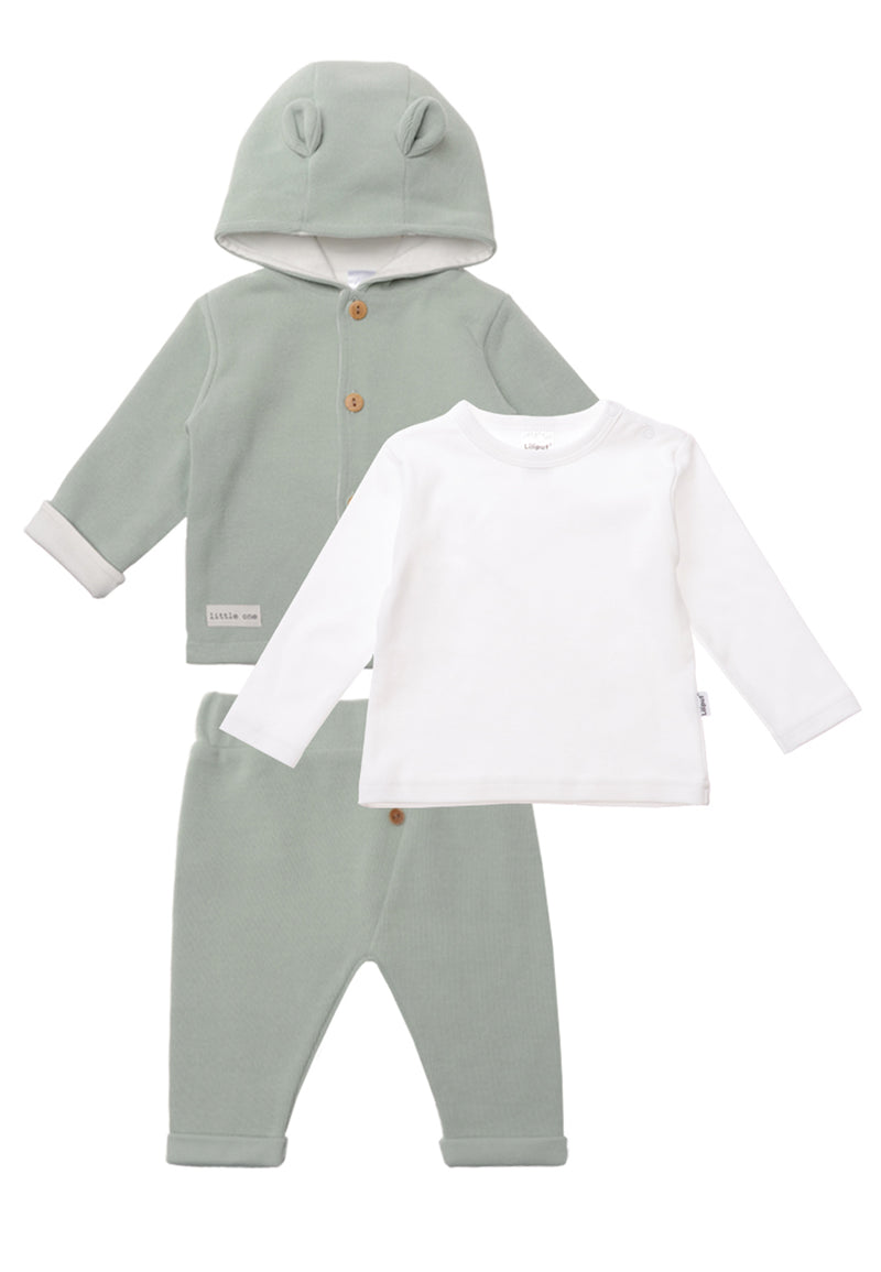 3-teiliges Rib-Strick-Set in Schilf