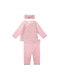 Set in rosa mit Herzchen, 3-teilig