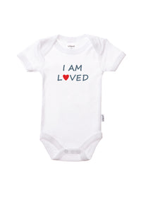 3-teiliges Set, Kurzarmbody mit "I am loved"